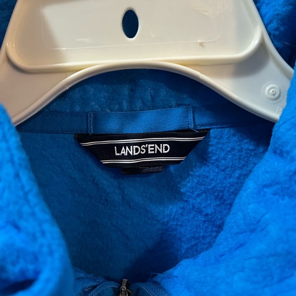 Lands' End Vibrant Blue Fleece Pullover long sleeve 1/4 zip size XL - Picture 2 of 6